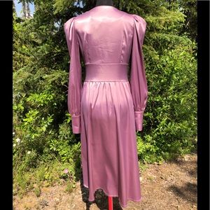 Lace Top Chiffon BUTTON Long Dresses Vintage Mauve Plus Size